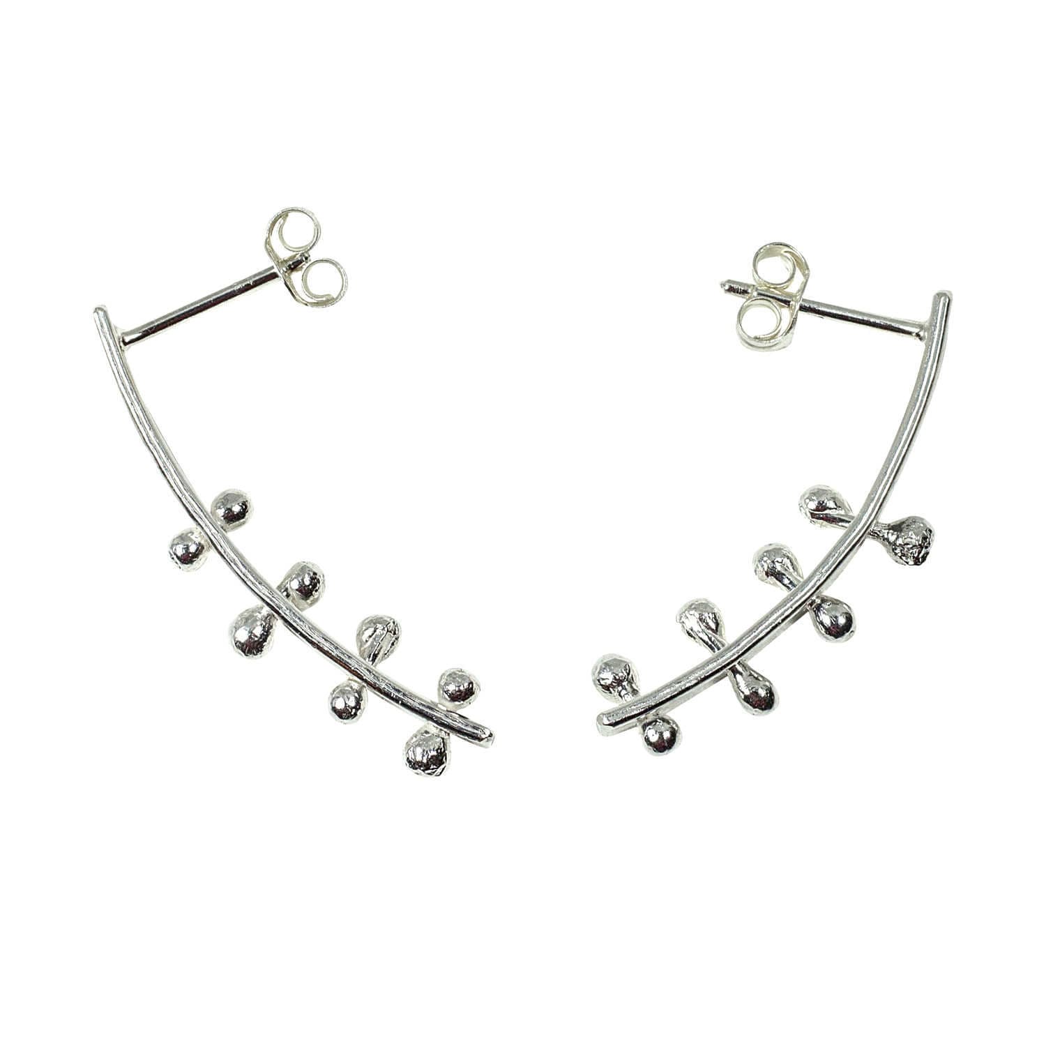 Mismatched Sterling Silver Stud Earrings: Oxidized & Brushed Silver
