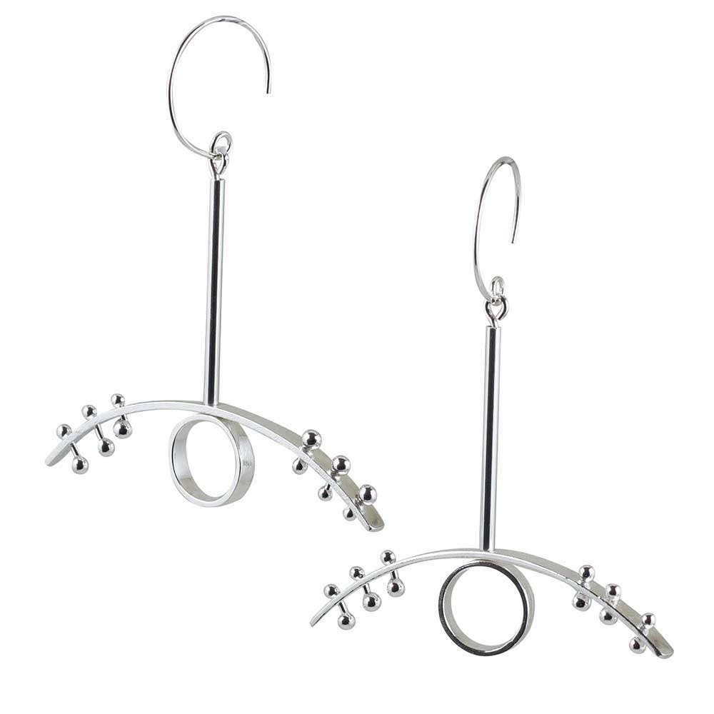 Boucles d'oreilles tendance, boucles d'oreilles œil en argent recyclé, cadeau original pour une amie, grandes boucles d'oreilles géométriques, cadeau original pour femme