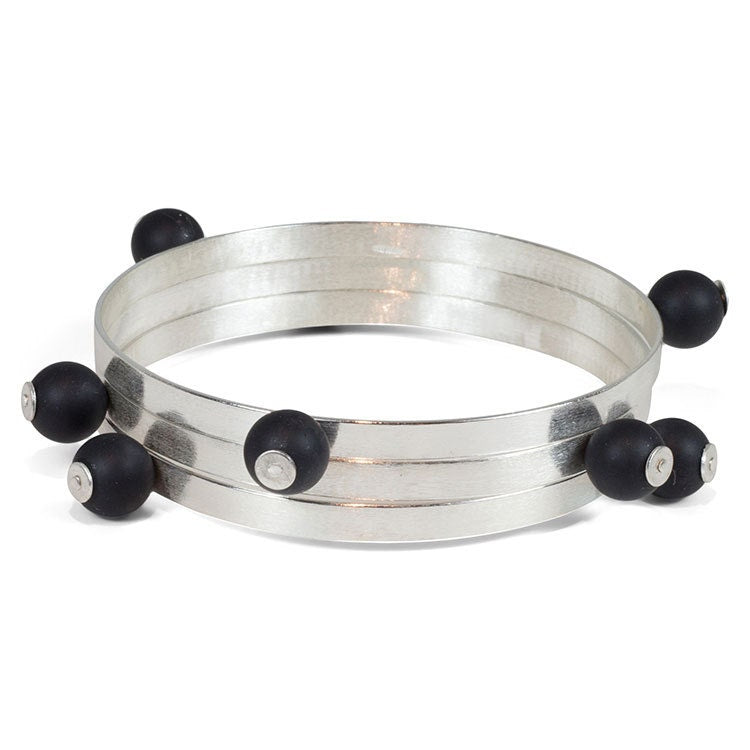Bracelet jonc en argent, bracelets empilables, cadeau pour femme, bracelet en pierres précieuses