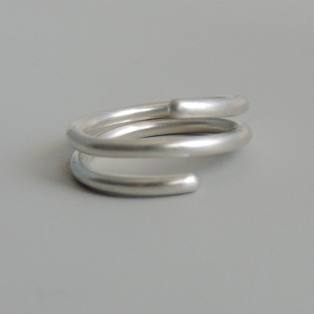 Sterling Silver Coil Ring Simple Band Wrap Ring Minimalist Jewelry
