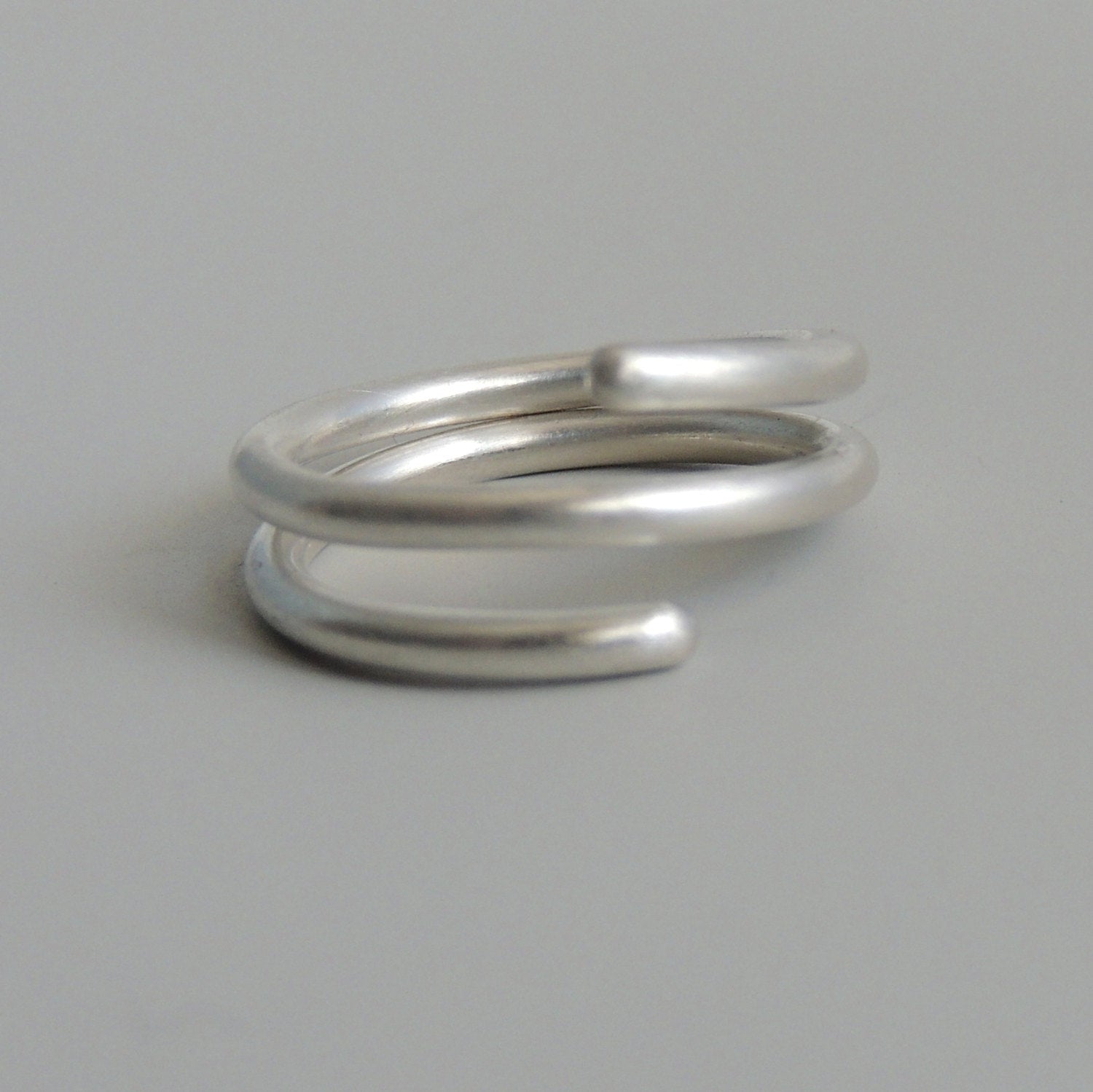 Sterling Silver Coil Ring Simple Band Wrap Ring Minimalist Jewelry