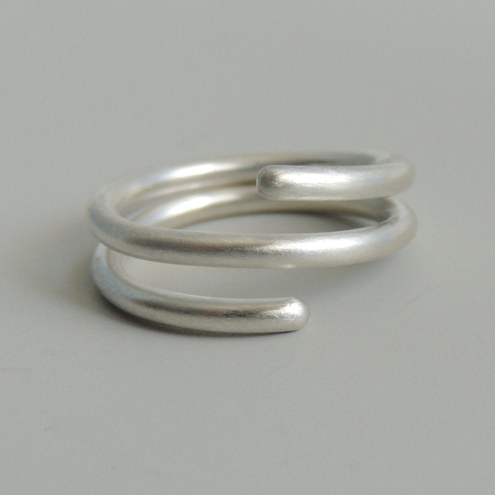 Sterling Silver Coil Ring Simple Band Wrap Ring Minimalist Jewelry