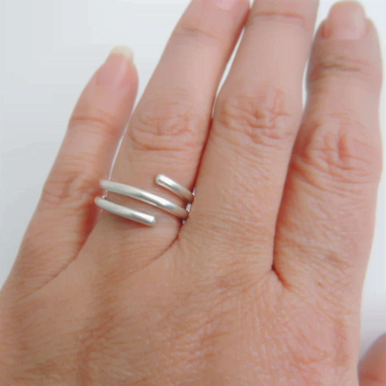 Sterling Silver Coil Ring Simple Band Wrap Ring Minimalist Jewelry