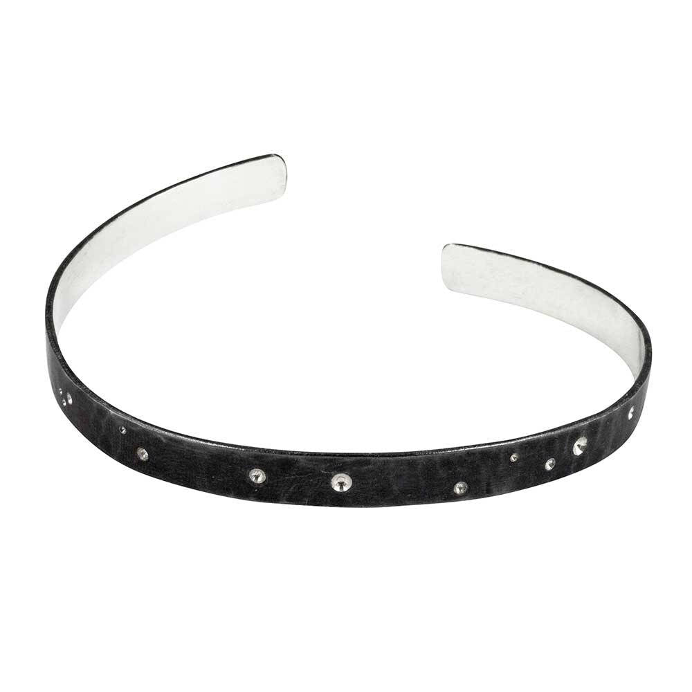 Bracelet manchette en argent, bijou Voie Lactée, cadeau pour femme, manchette empilable, bracelet minimaliste, jonc ouvert en argent recyclé