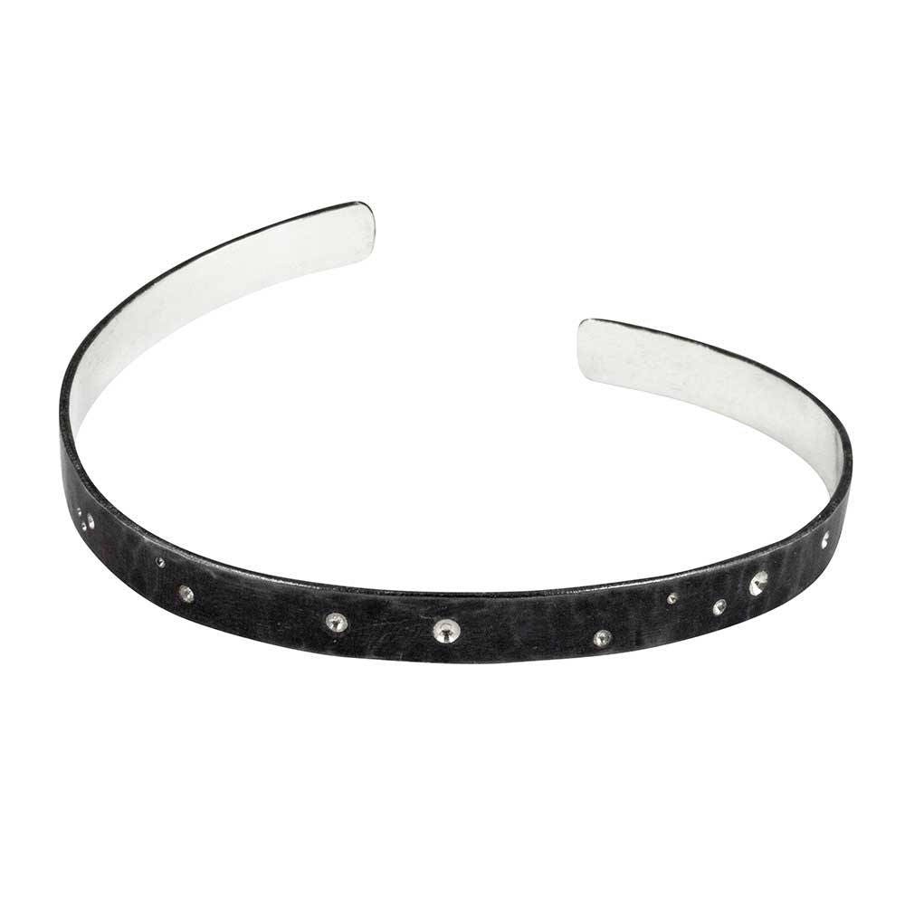 Bracelet fin noir, bijou minimaliste, bracelet ciel nocturne, cadeau pour elle, bracelet céleste, bracelet manchette noir