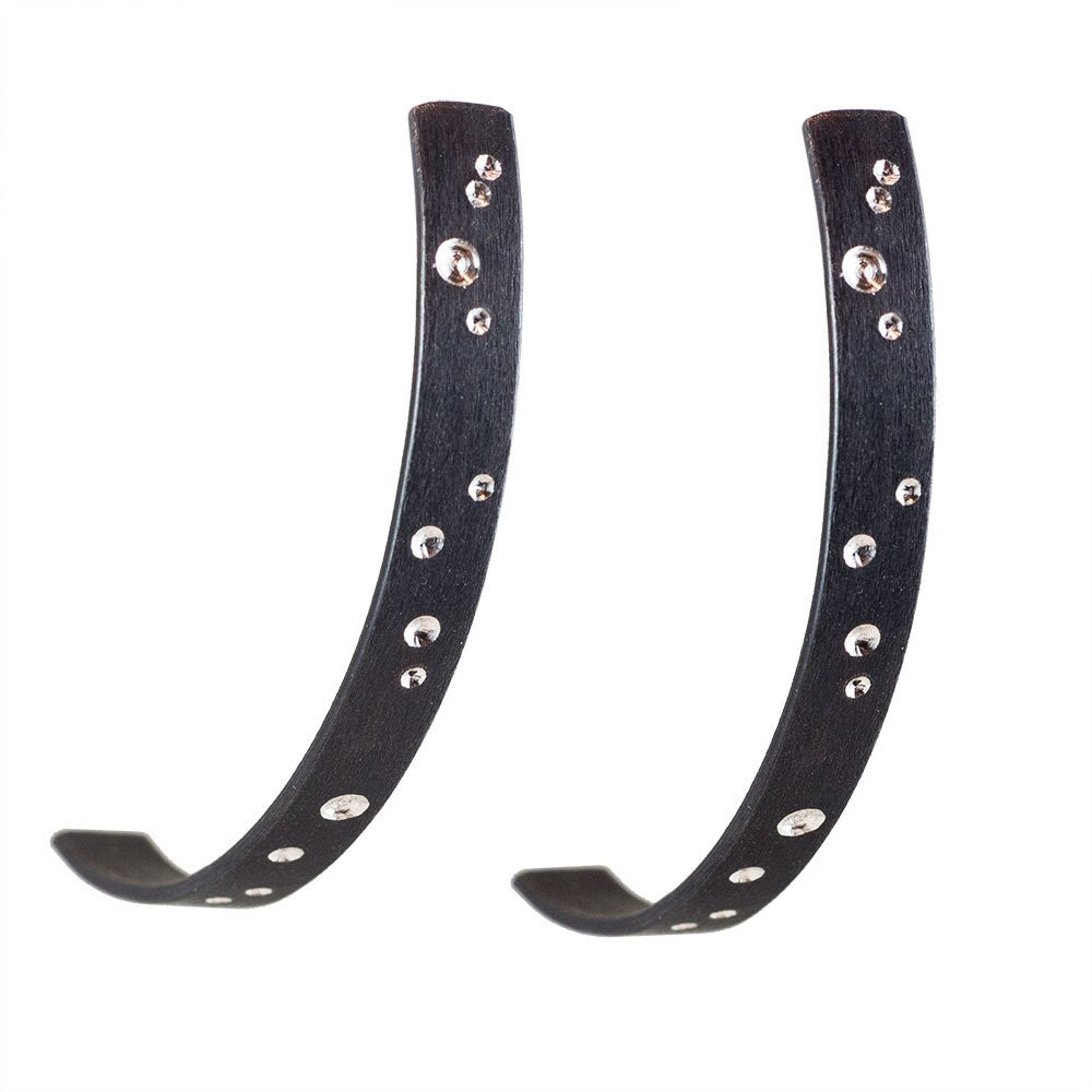 Boucles d'oreilles célestes, bijoux nuit étoilée, bijoux en argent brossé, boucles d'oreilles demi-créoles, boucles d'oreilles créoles larges, boucles d'oreilles créoles modernes