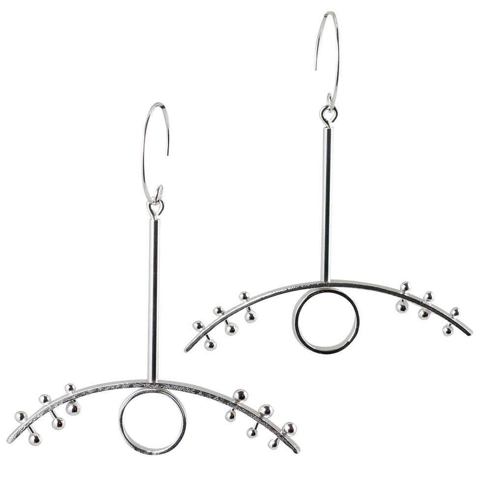 Boucles d'oreilles tendance, boucles d'oreilles œil en argent recyclé, cadeau original pour une amie, grandes boucles d'oreilles géométriques, cadeau original pour femme
