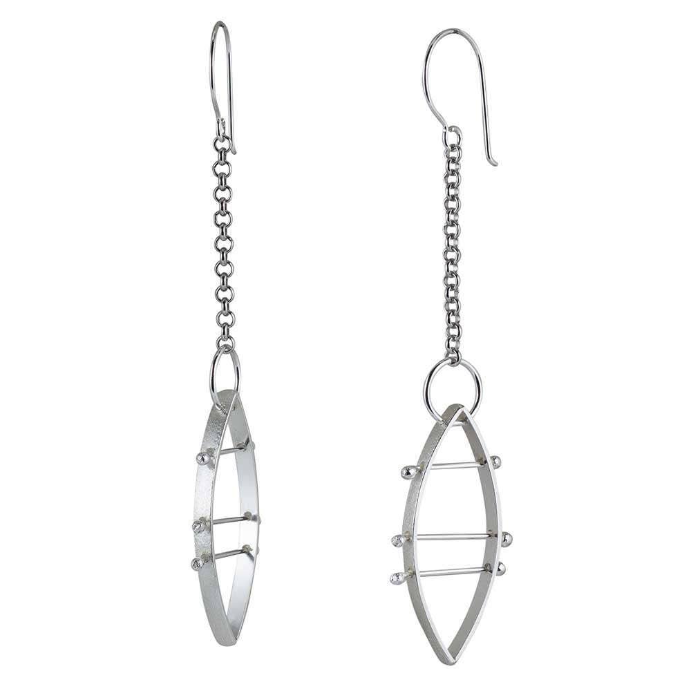 Boucles d'oreilles dépareillées, boucles d'oreilles tendance, boucles d'oreilles tendance, cadeau pour femme, boucles d'oreilles asymétriques en argent sterling, boucles d'oreilles abstraites
