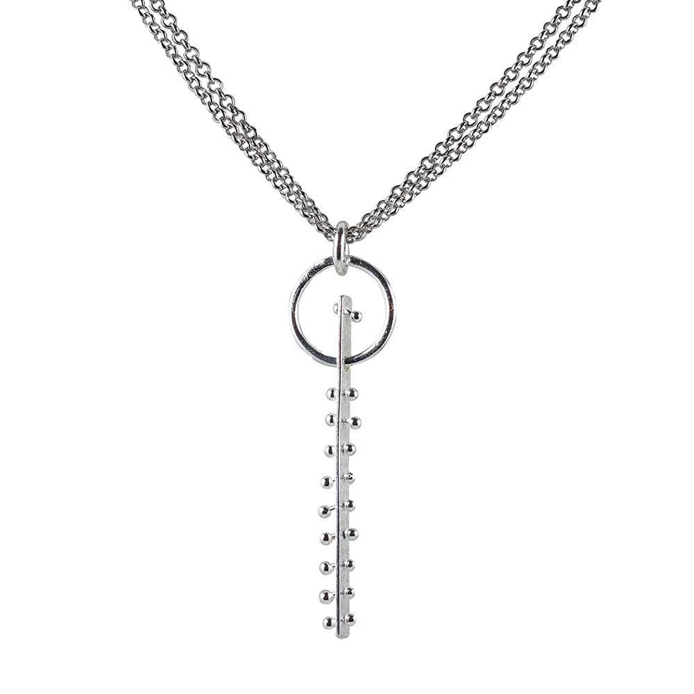 Collier pendentif long, collier à longueur réglable, collier en argent recyclé, collier tendance cadeau pour elle, collier pendentif barre