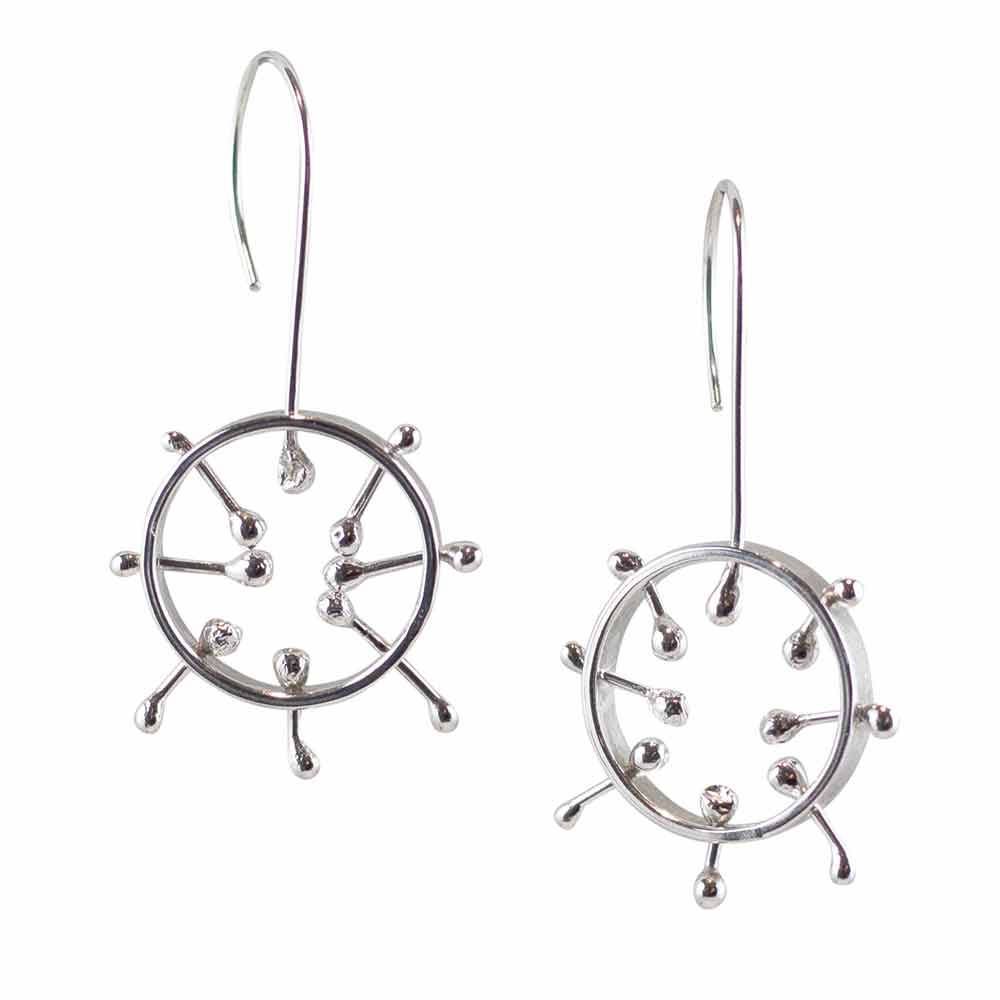 Boucles d'oreilles en argent noir, boucles d'oreilles tendance, boucles d'oreilles avant-gardistes, boucles d'oreilles abstraites, boucles d'oreilles originales, boucles d'oreilles étoile