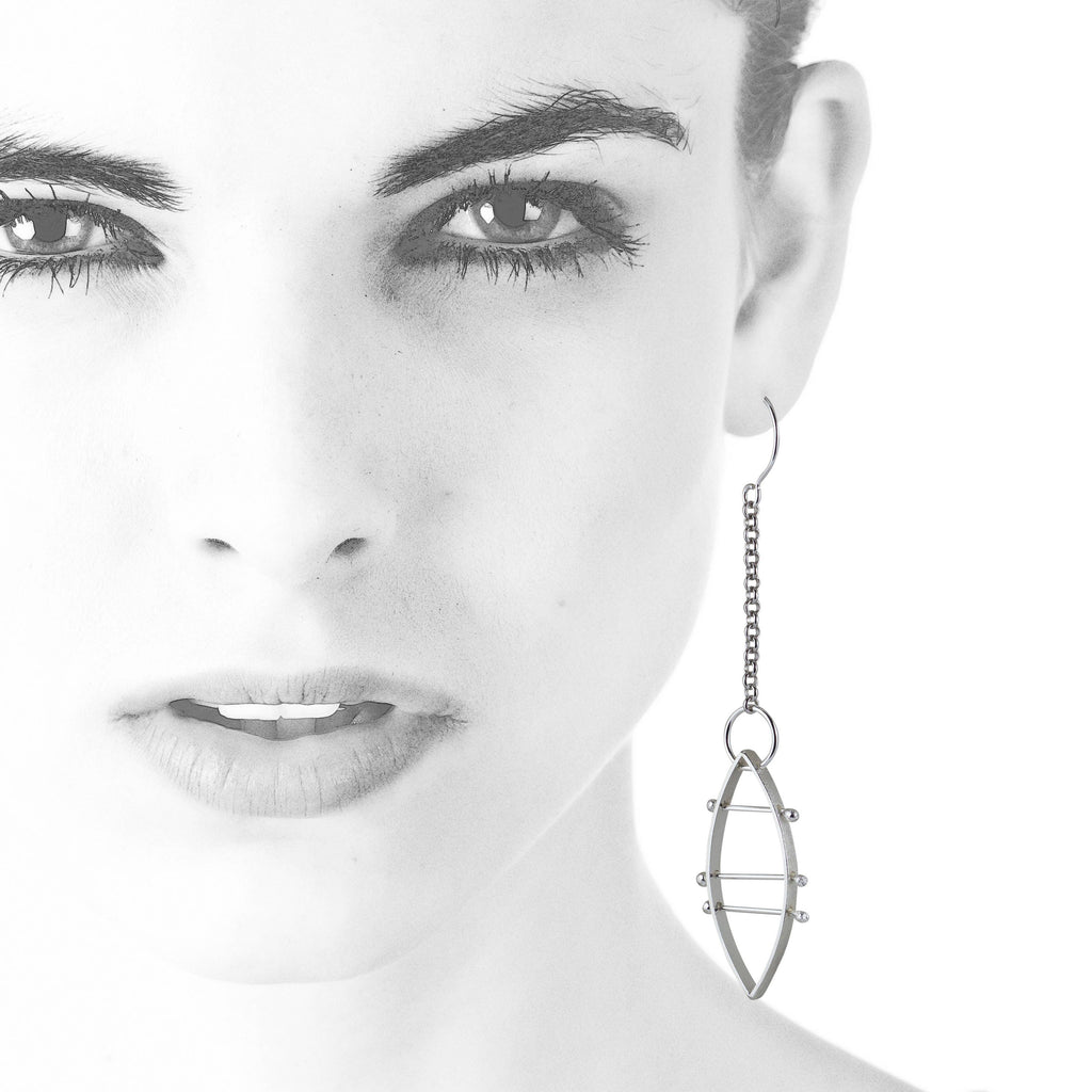 Boucles d'oreilles dépareillées, boucles d'oreilles tendance, boucles d'oreilles tendance, cadeau pour femme, boucles d'oreilles asymétriques en argent sterling, boucles d'oreilles abstraites
