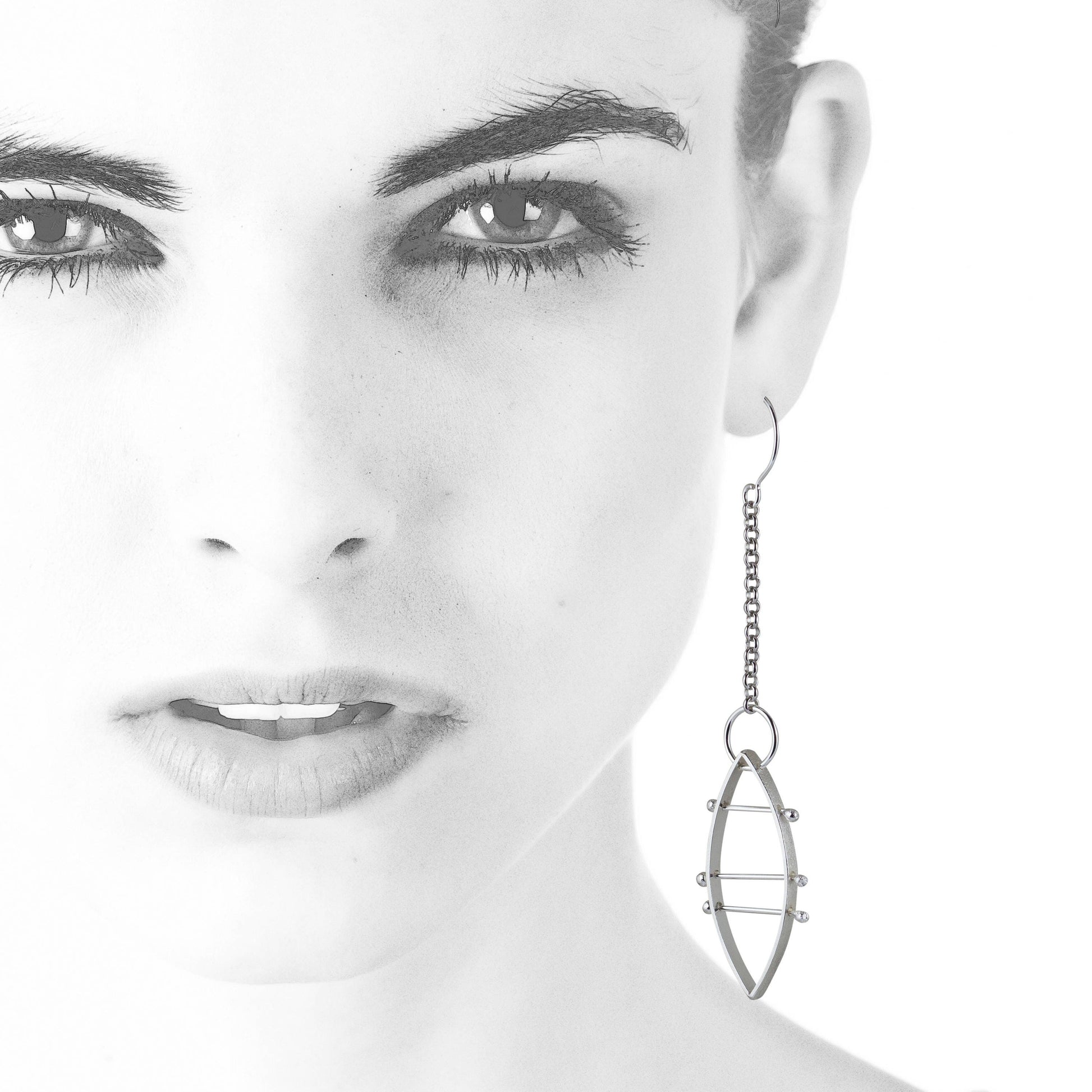 Sterling Silver Mismatched Earrings: Edgy Asymmetrical Daring Duster
