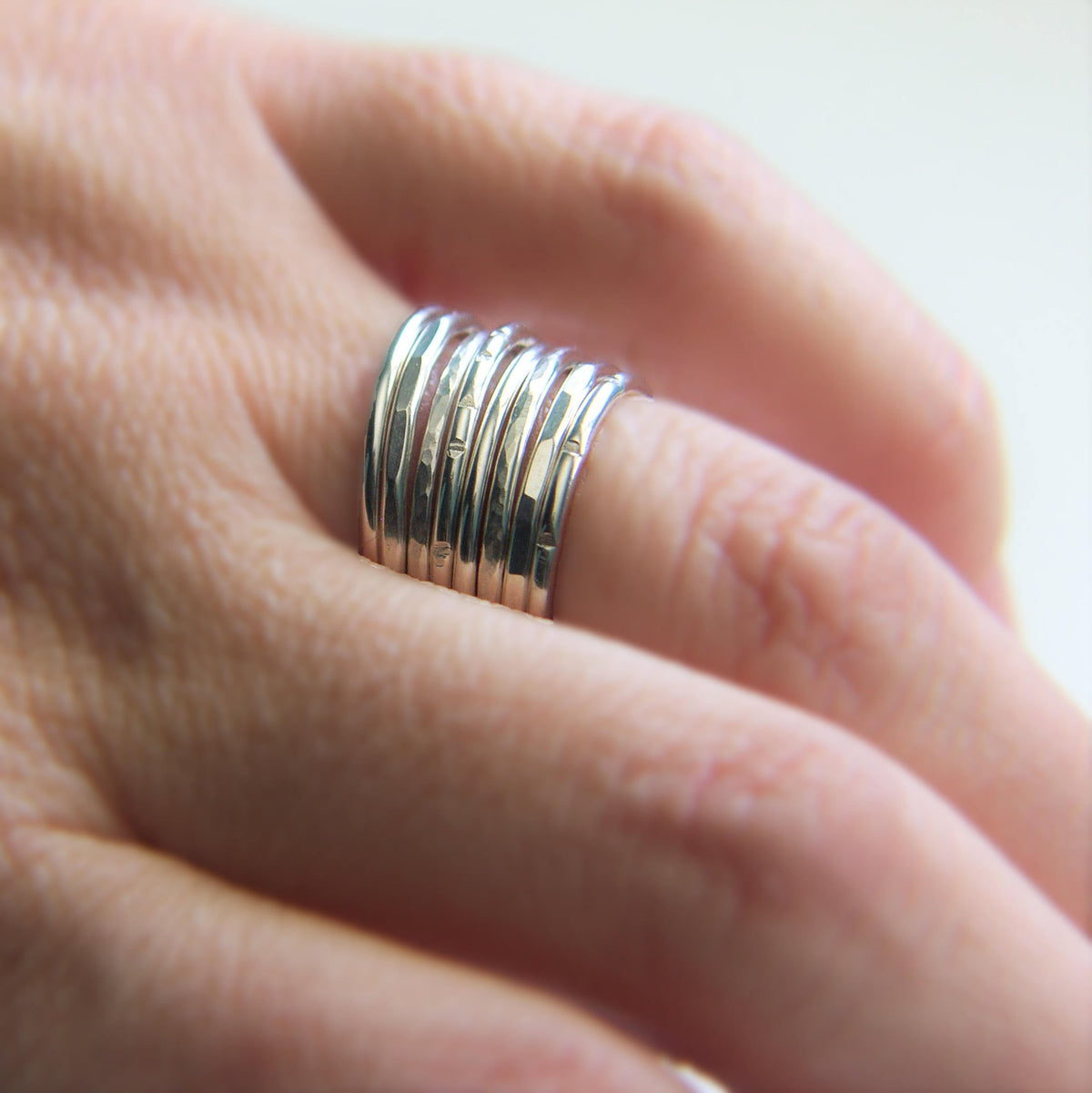 Thin Stackable Band Single Sterling Silver Ring Choice of Finish