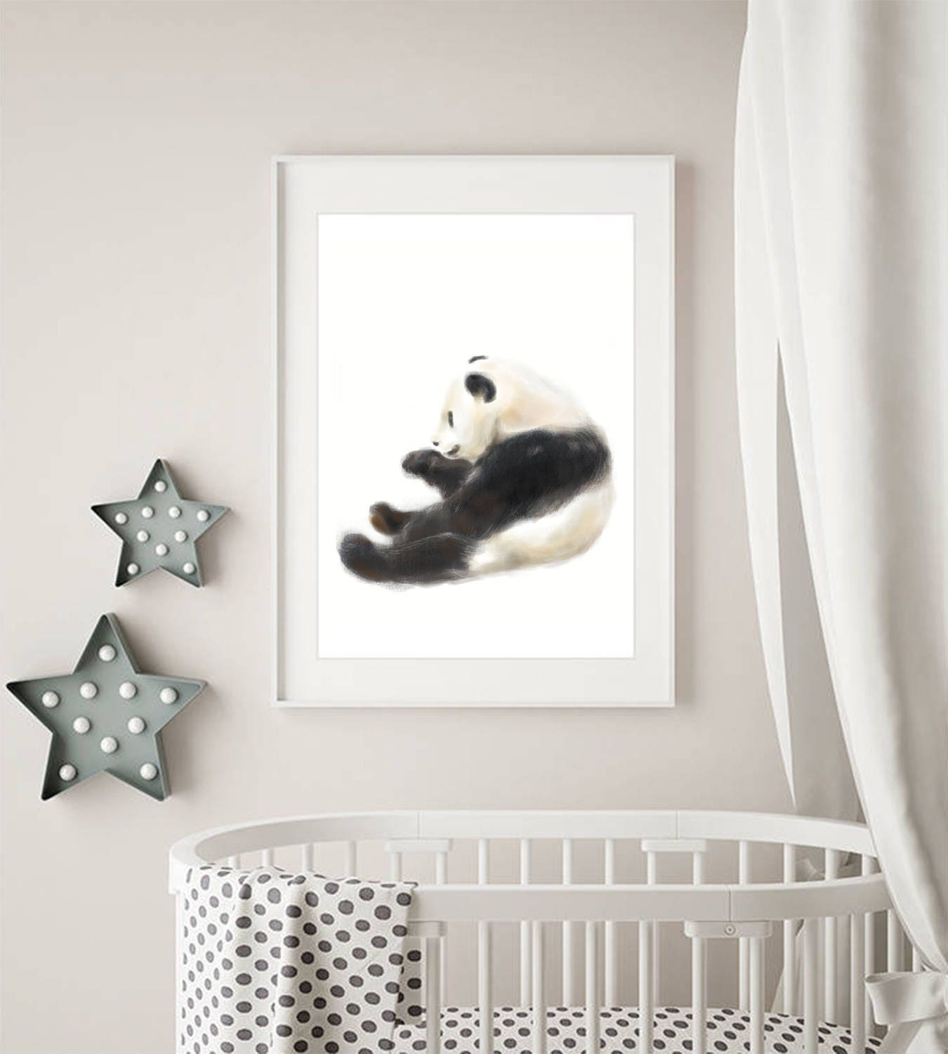Peinture aquarelle pour chambre d'enfant Panda