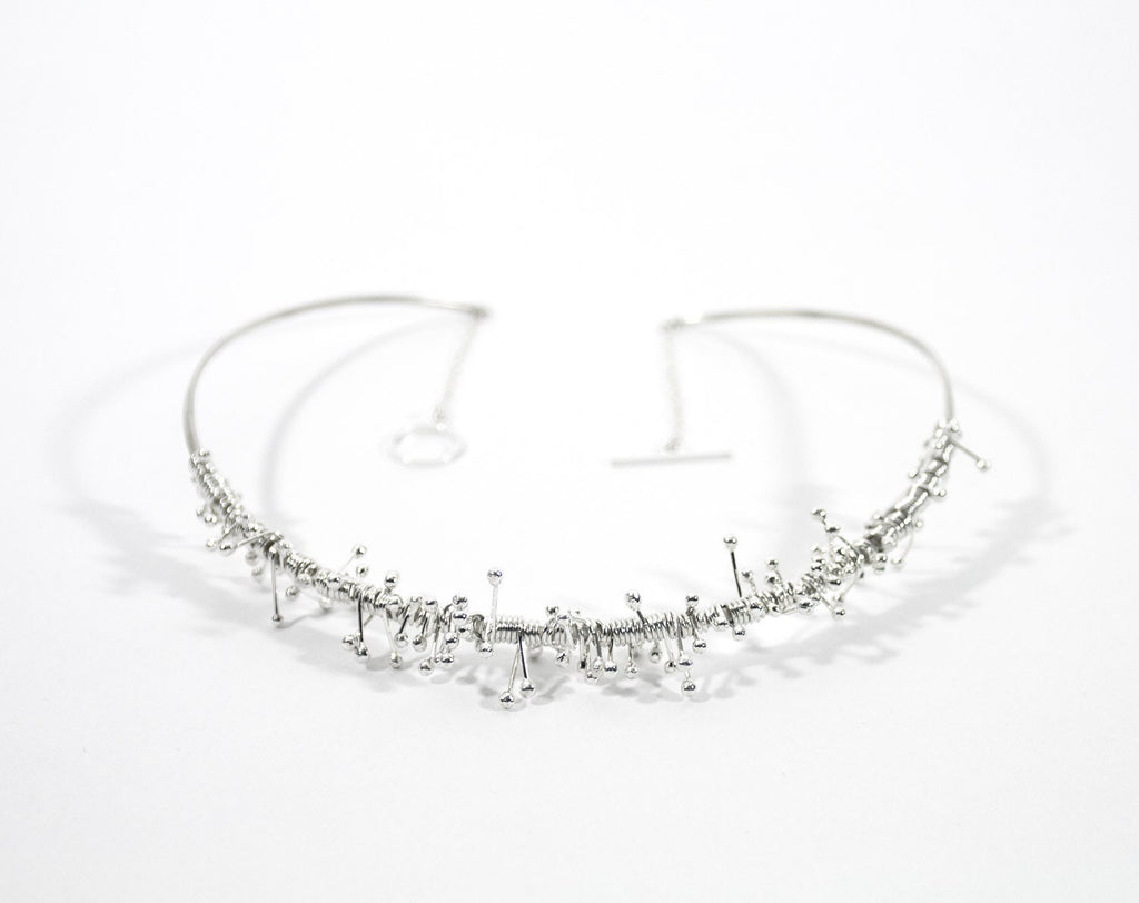 Collier ras du cou en argent, ras du cou à rayons en argent enroulé, ras du cou à franges en argent, cadeau pour elle, ras du cou tendance,