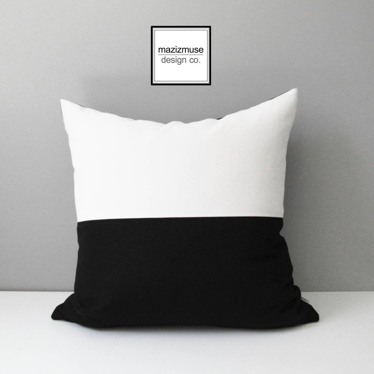Housse de coussin d'extérieur moderne noire et jaune, housse de coussin décorative Sunbrella