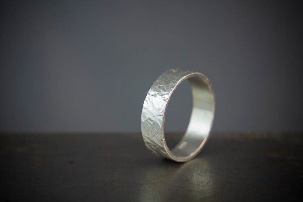 Bague en argent pour homme • Bague en argent recyclé • Bague minimaliste robuste, cadeau pour lui