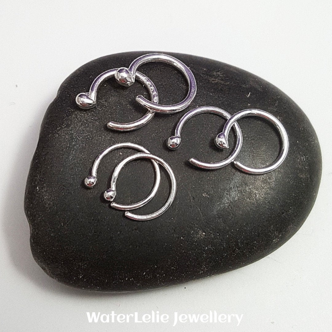 Fine Silver Huggie Earrings: Tiny .999 Sleeper Hoops