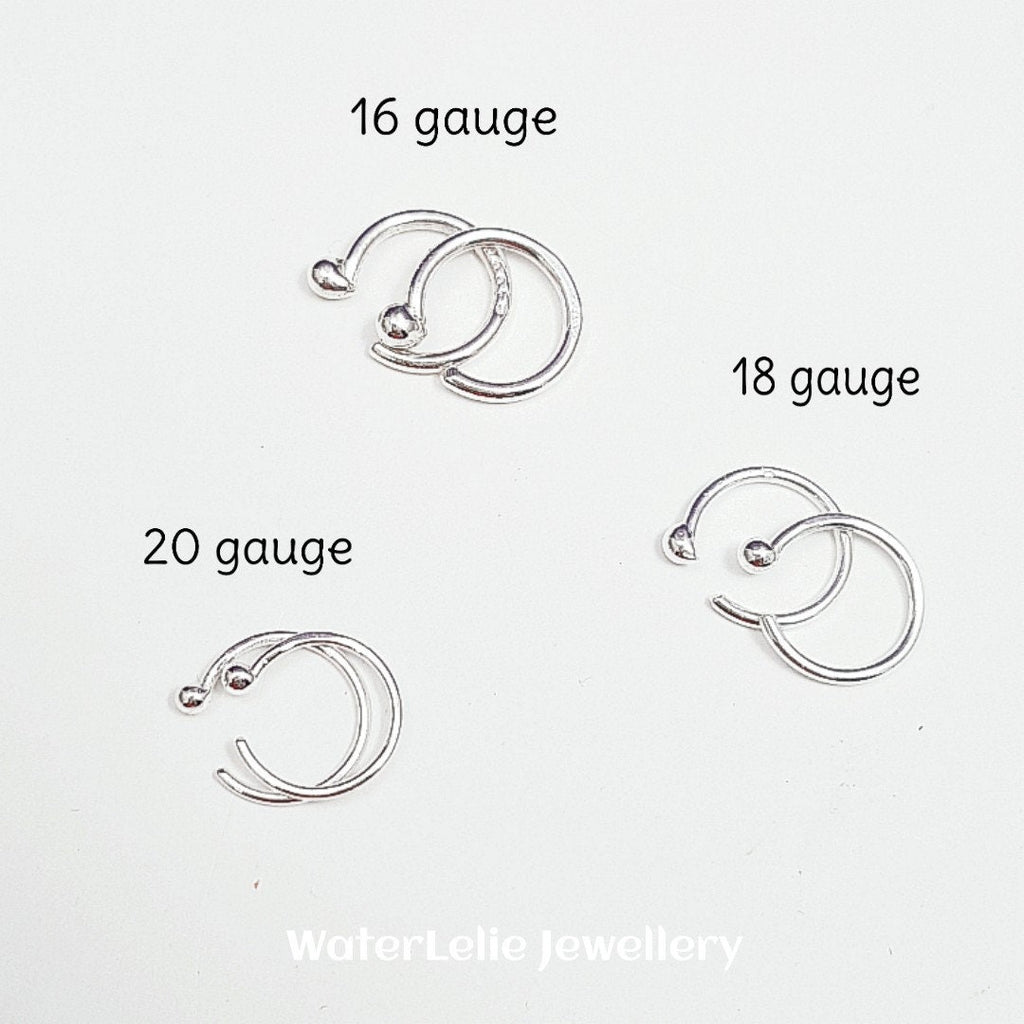 Fine Silver Huggie Earrings: Tiny .999 Sleeper Hoops