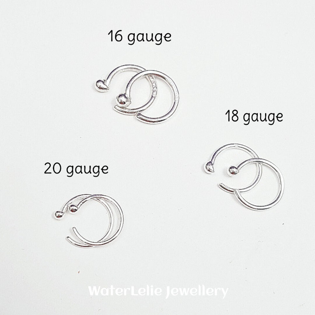Fine Silver Huggie Earrings: Tiny .999 Sleeper Hoops