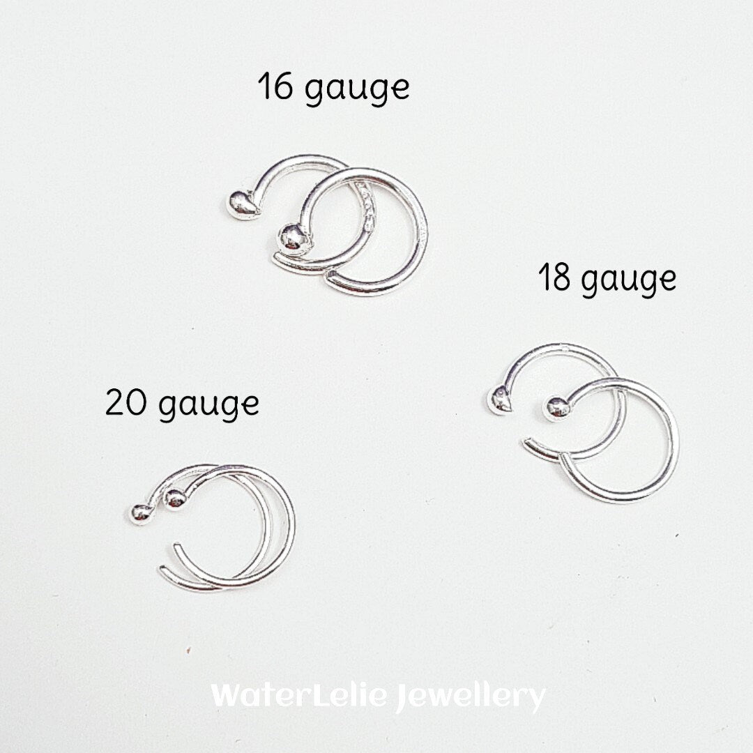 Fine Silver Huggie Earrings: Tiny .999 Sleeper Hoops