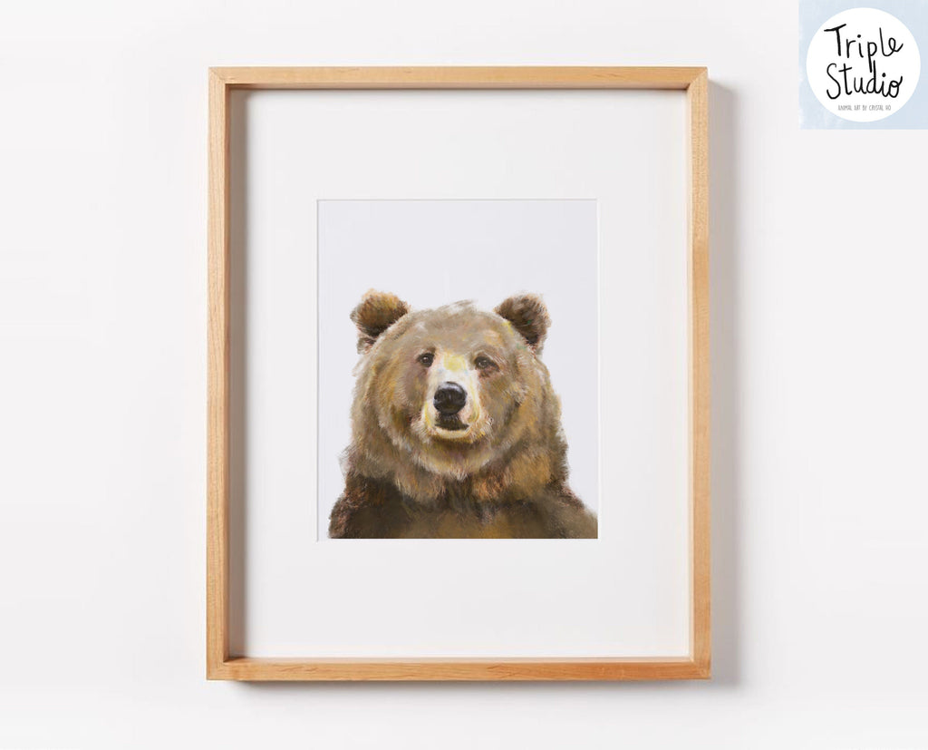 Estampe d'art d'ours grizzly
