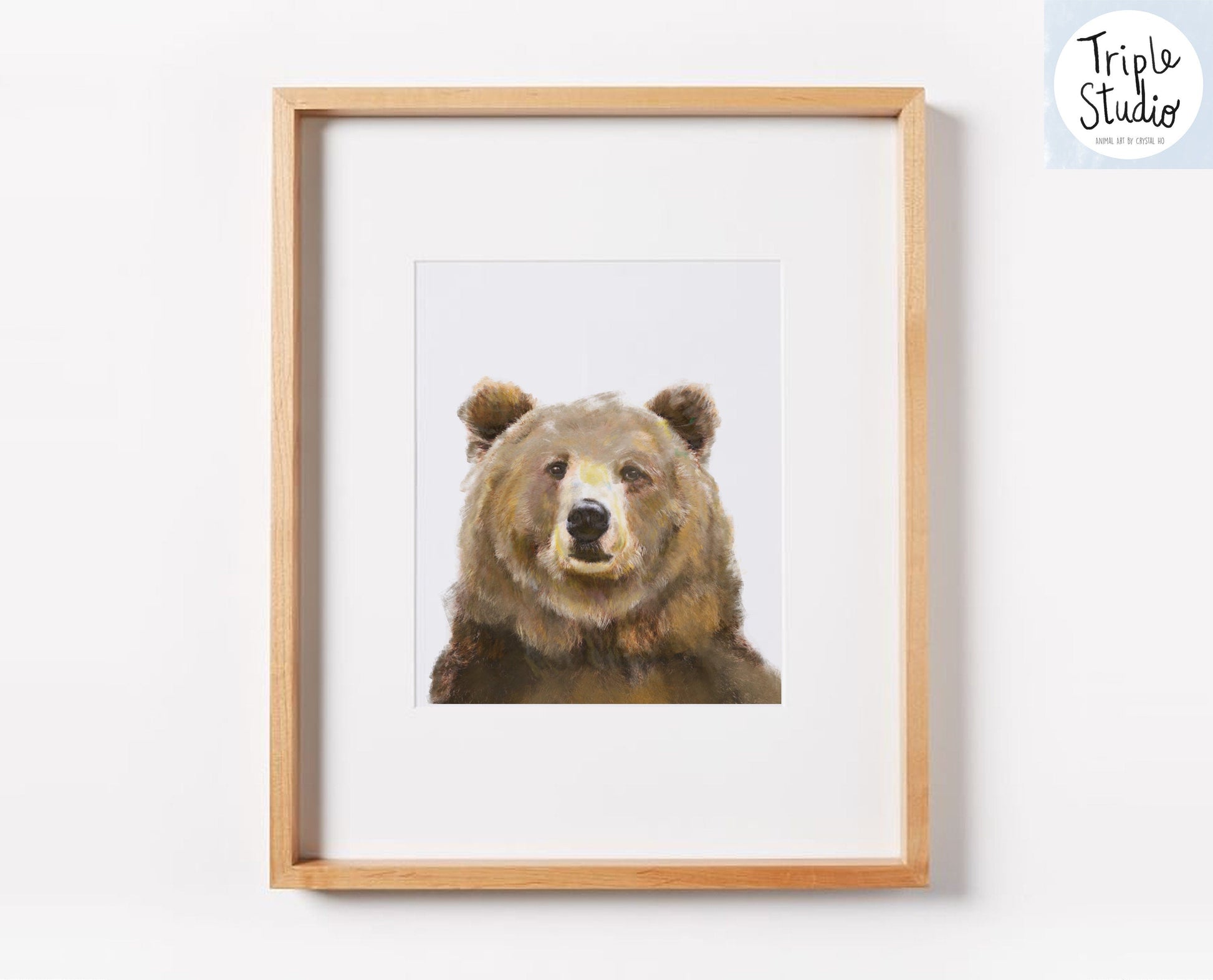Estampe d'art d'ours grizzly