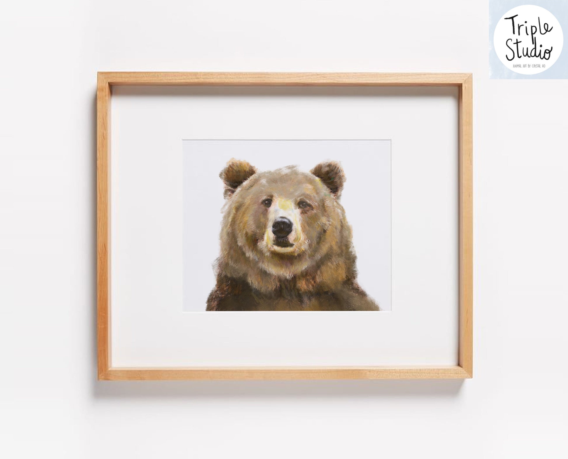 Estampe d'art d'ours grizzly