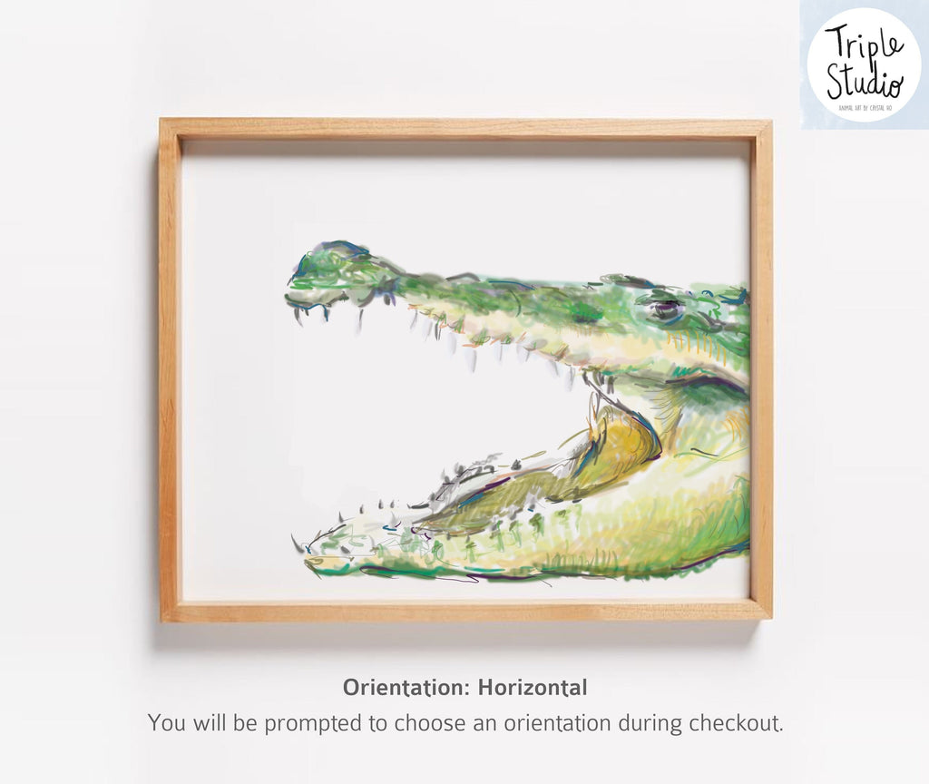 Art pour chambre d'enfant d'alligator