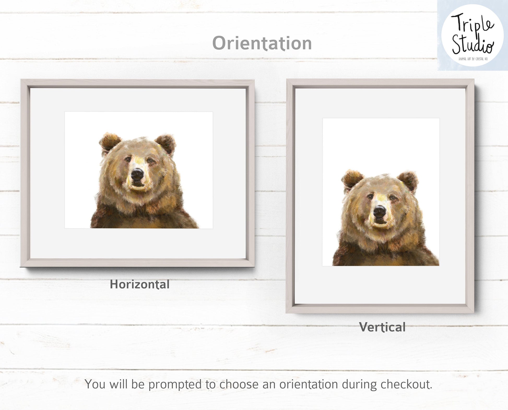 Estampe d'art d'ours grizzly