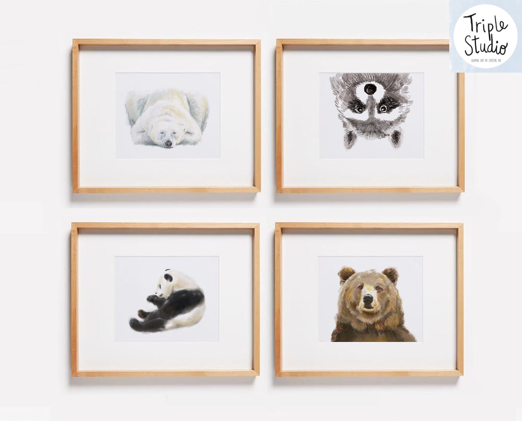 Estampe d'art d'ours grizzly
