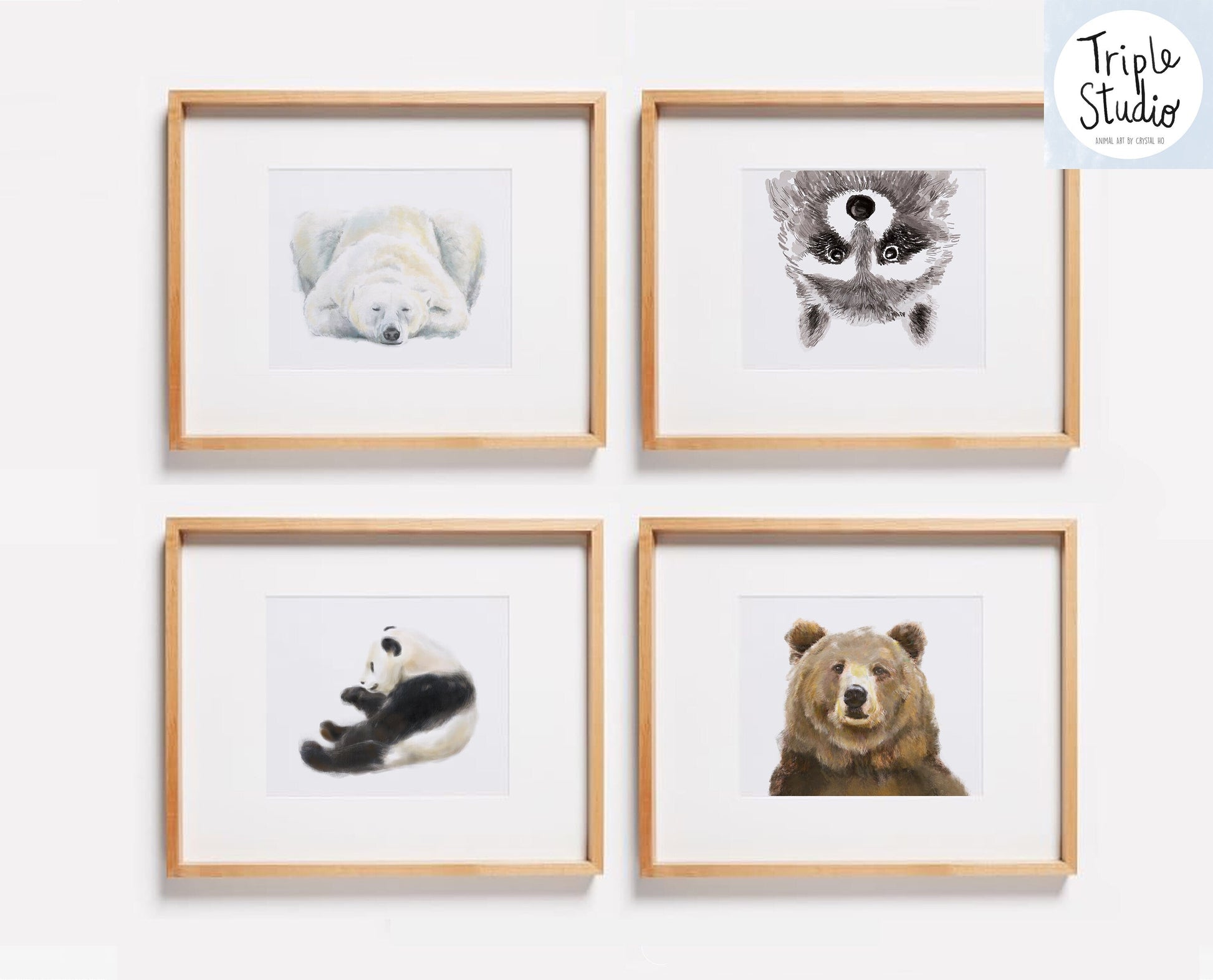 Estampe d'art d'ours grizzly