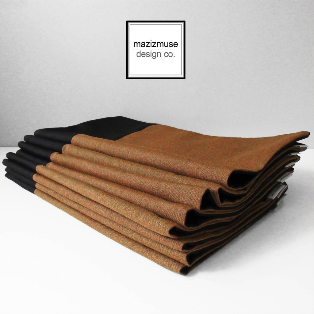 Modern Black & Teak Sunbrella® Outdoor Pillow Cover, Colorblock Cushion Cover