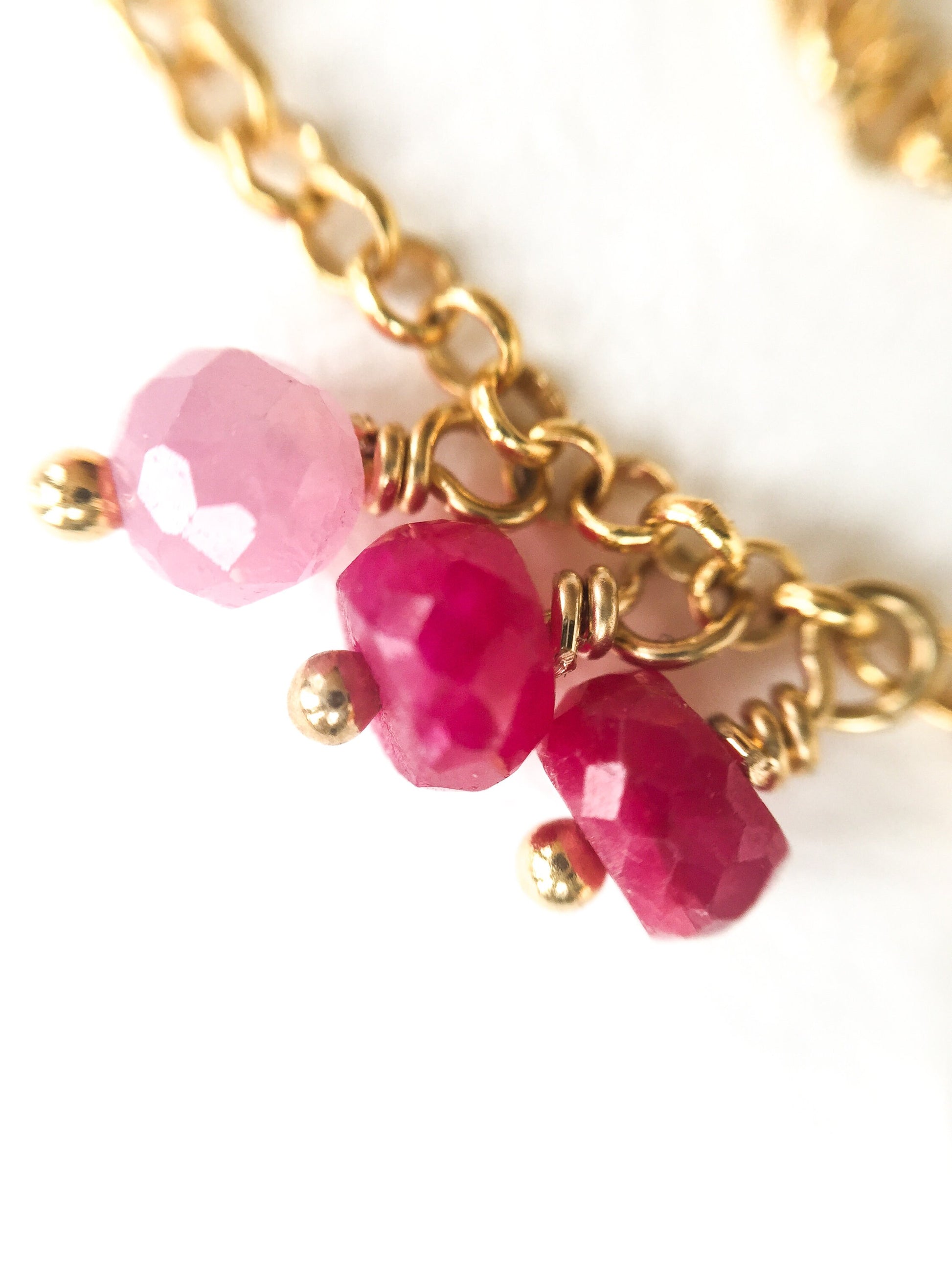 Collier coloré, chaîne en or 14 carats, collier arc-en-ciel, collier multi-pierres précieuses, cadeau pour femme