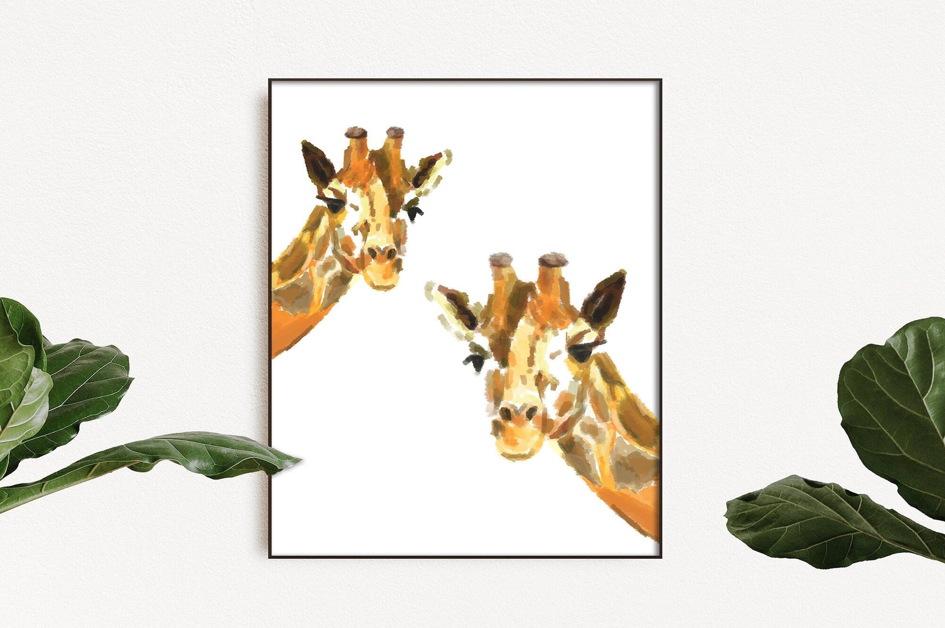 Affiche artistique girafe - Décoration murale safari