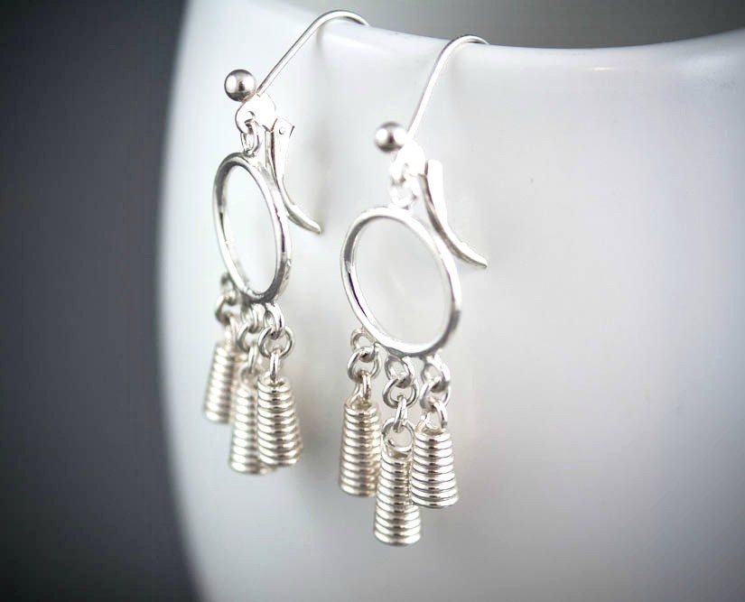 Boucles d'oreilles nordiques pour femme, boucles d'oreilles cloche en argent, boucles d'oreilles viking en argent recyclé, boucles d'oreilles style nordique