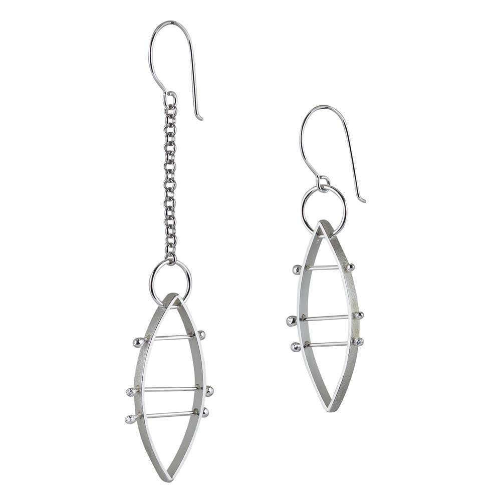 Boucles d'oreilles dépareillées, boucles d'oreilles tendance, boucles d'oreilles tendance, cadeau pour femme, boucles d'oreilles asymétriques en argent sterling, boucles d'oreilles abstraites