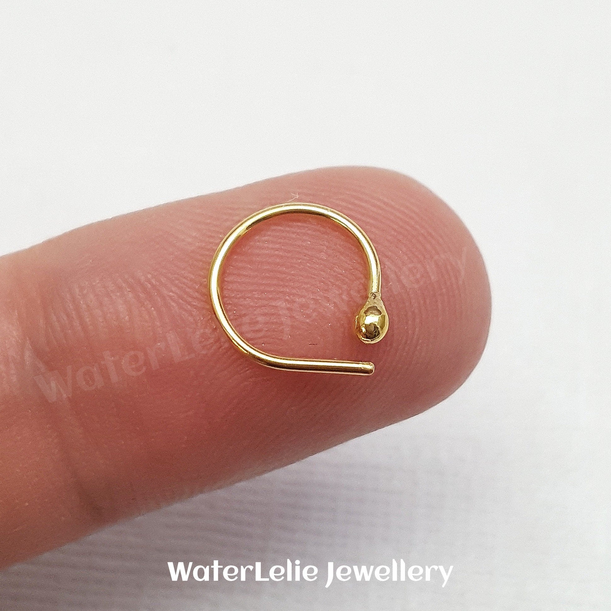22k Gold Huggie Earrings: Tiny Solid Gold Hoops