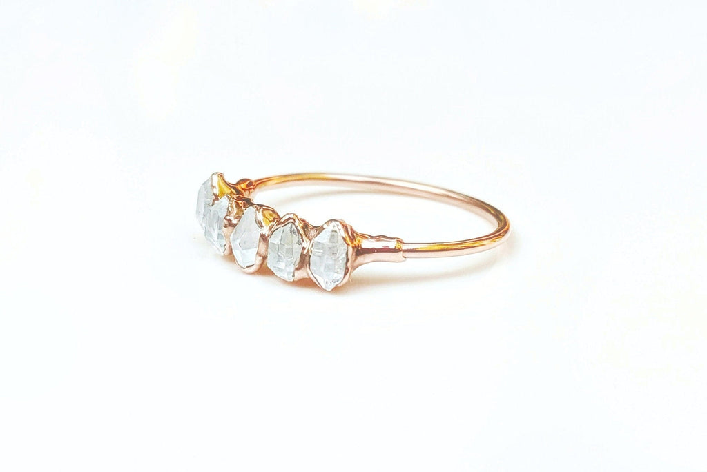 Herkimer diamond Silver Eternity ring