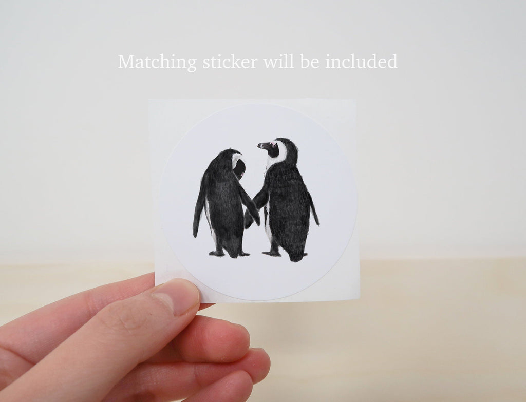 Cadeau de mariage personnalisé - Décoration murale Pingouin amoureux pour jeunes mariés