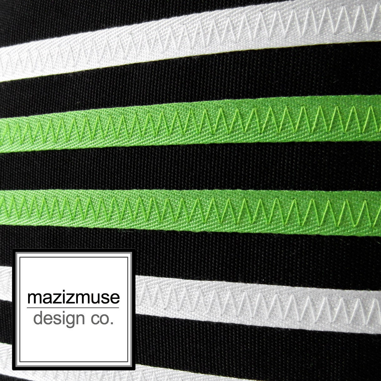 Housse de coussin décorative noire et vert citron, housse de coussin moderne rayée Sunbrella 