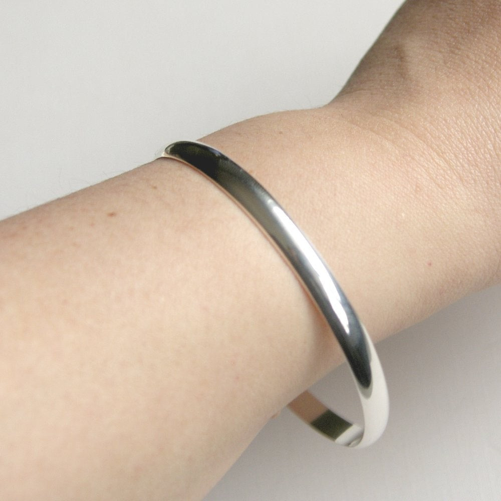 Sterling Silver Bangle Heavy Bracelet Solid Sterling Silver