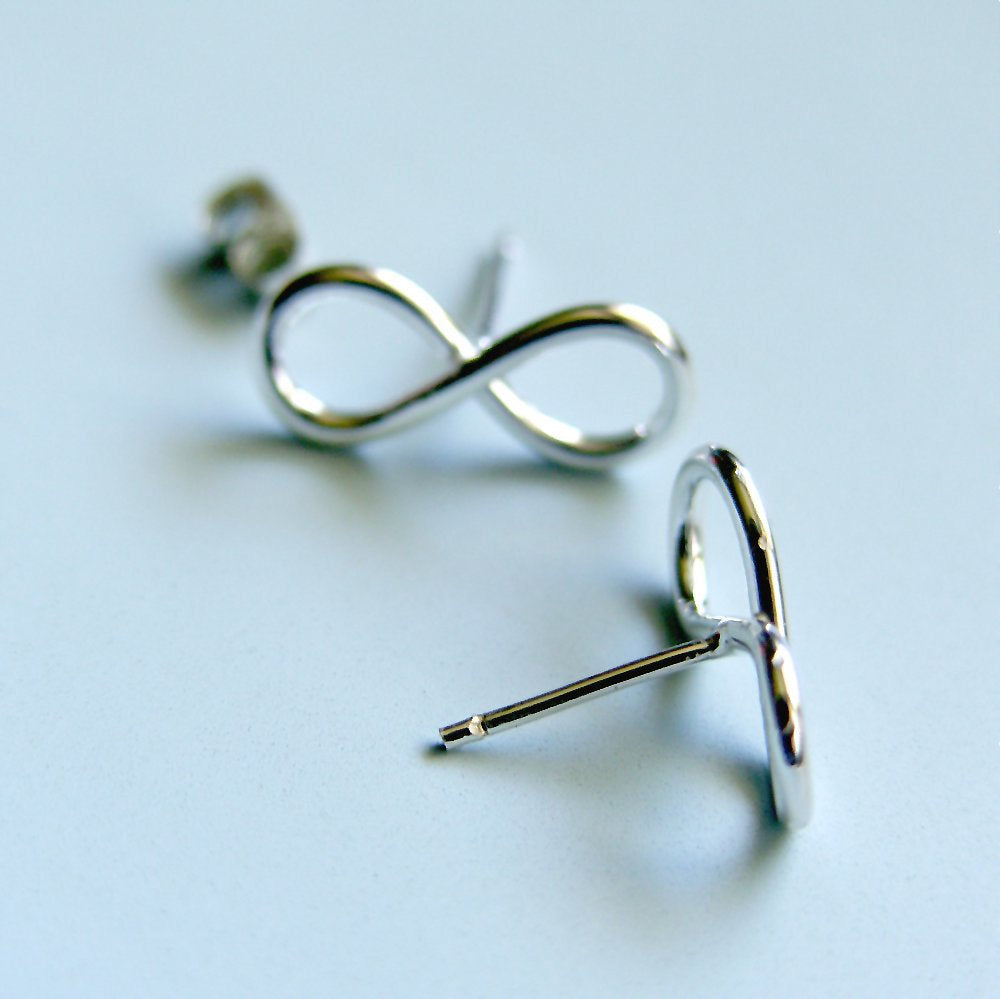 Infinity Symbol Earrings Sterling Silver Infinity Sign Stud Earrings Silver Studs