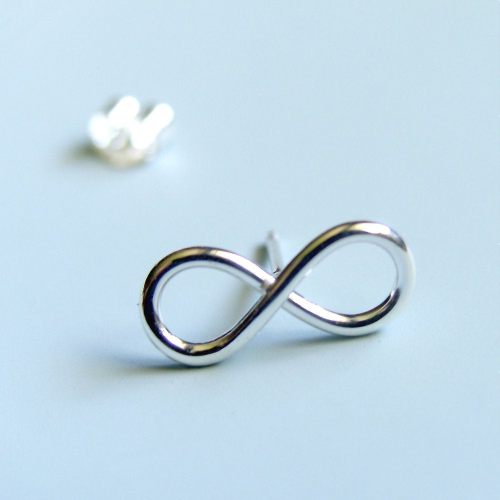 Infinity Symbol Earrings Sterling Silver Infinity Sign Stud Earrings Silver Studs