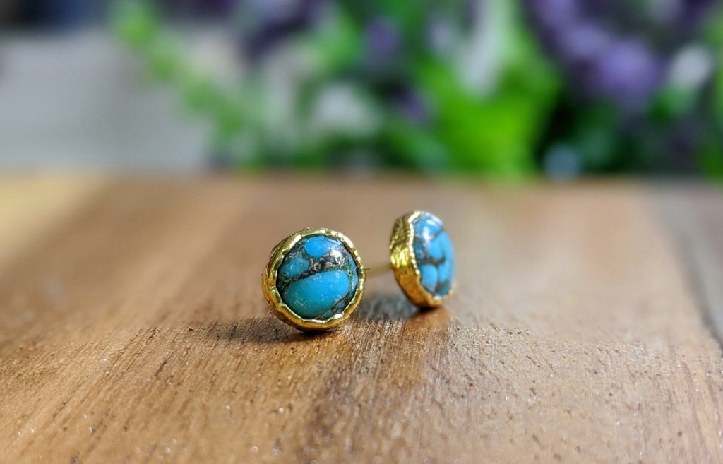 Boucles d'oreilles à tige turquoise