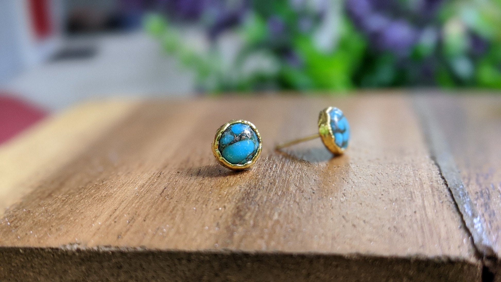 Turquoise stud earrings