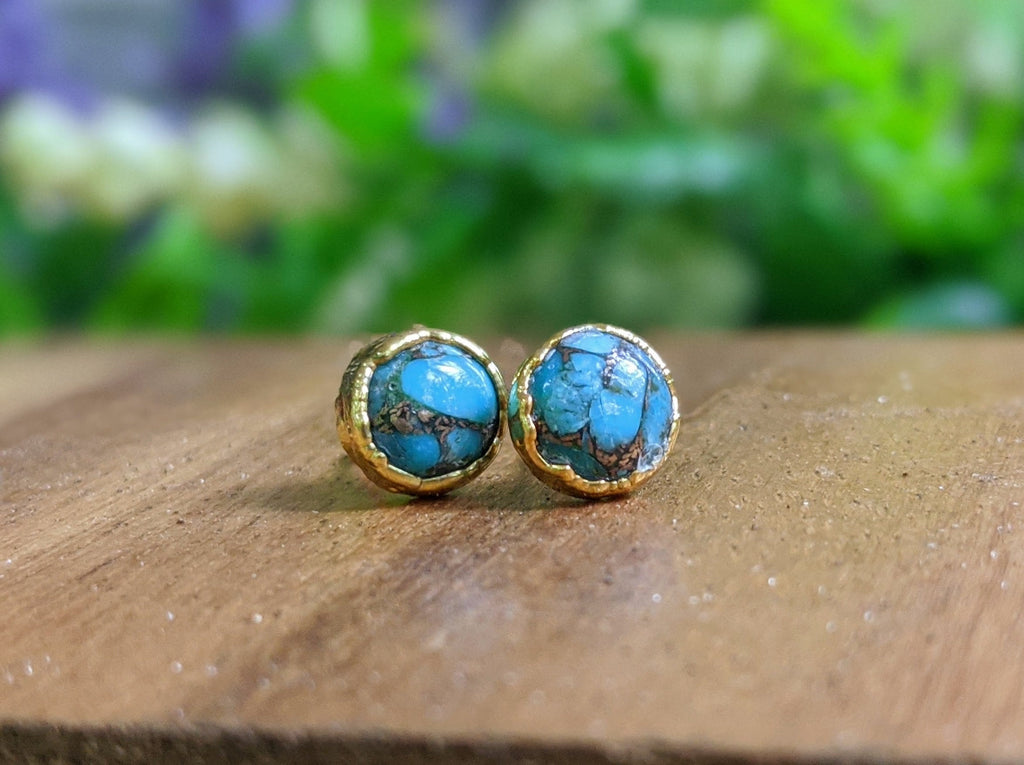 Boucles d'oreilles à tige turquoise
