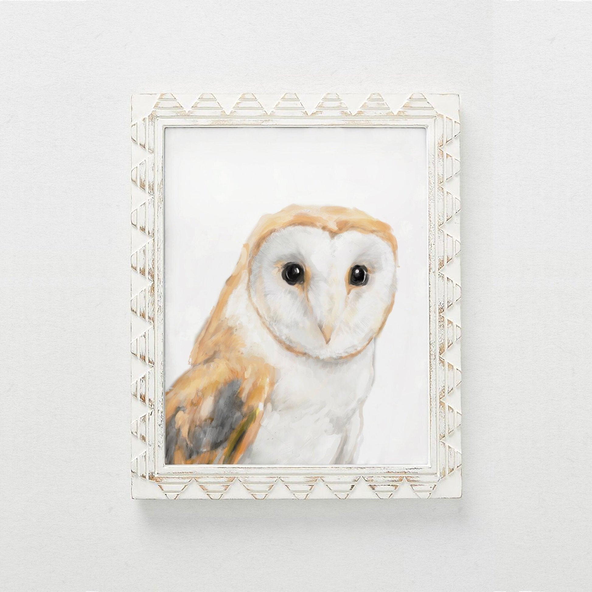 Estampe d'art de chouette effraie
