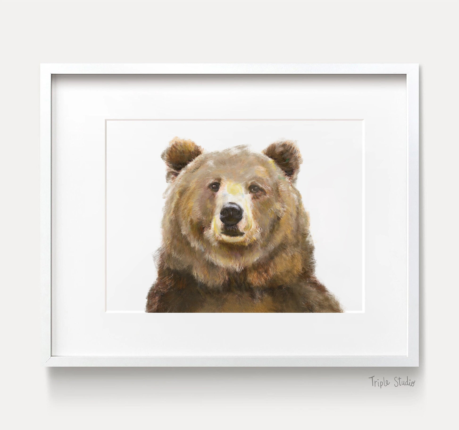 Estampe d'art d'ours grizzly