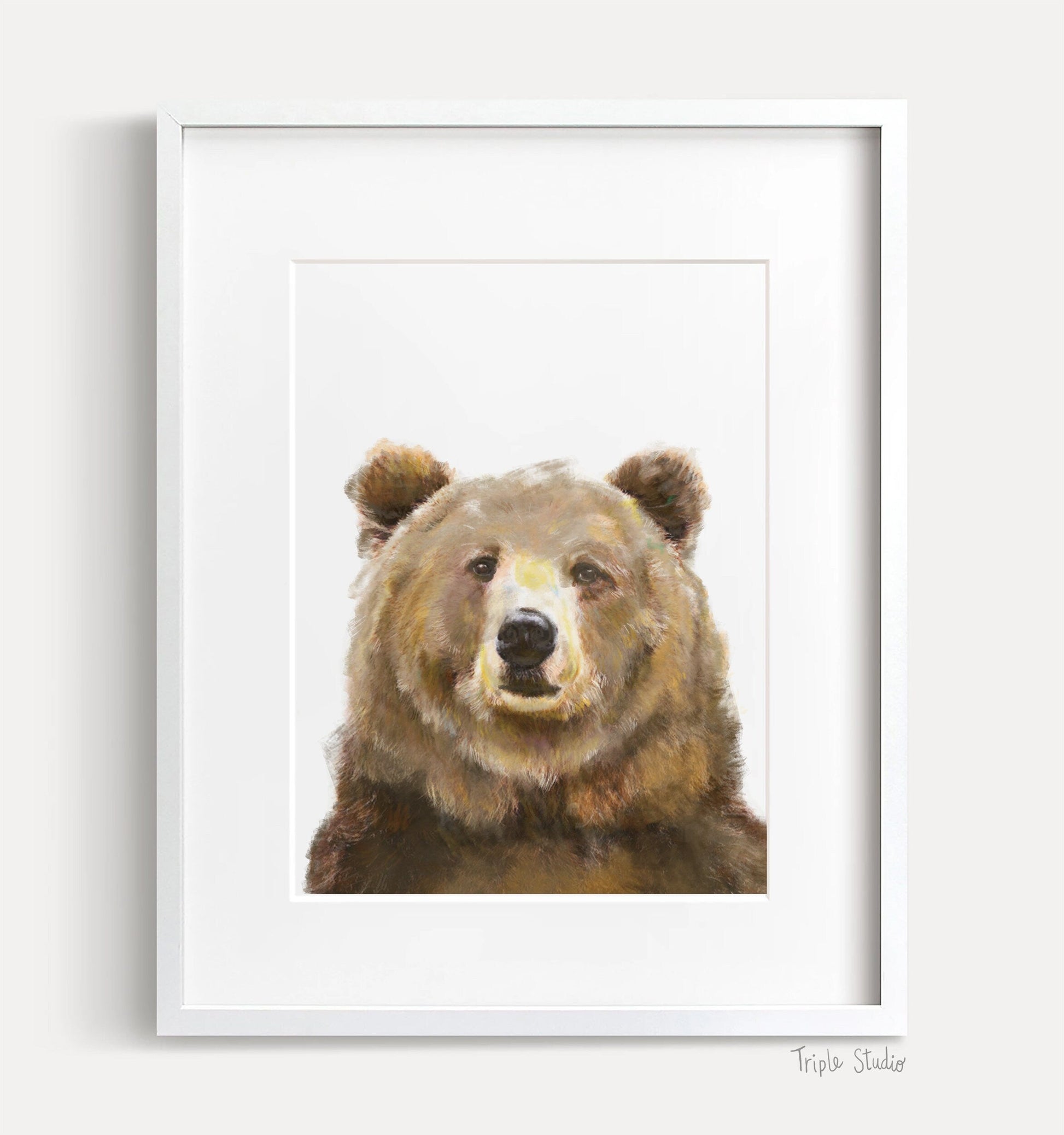 Estampe d'art d'ours grizzly
